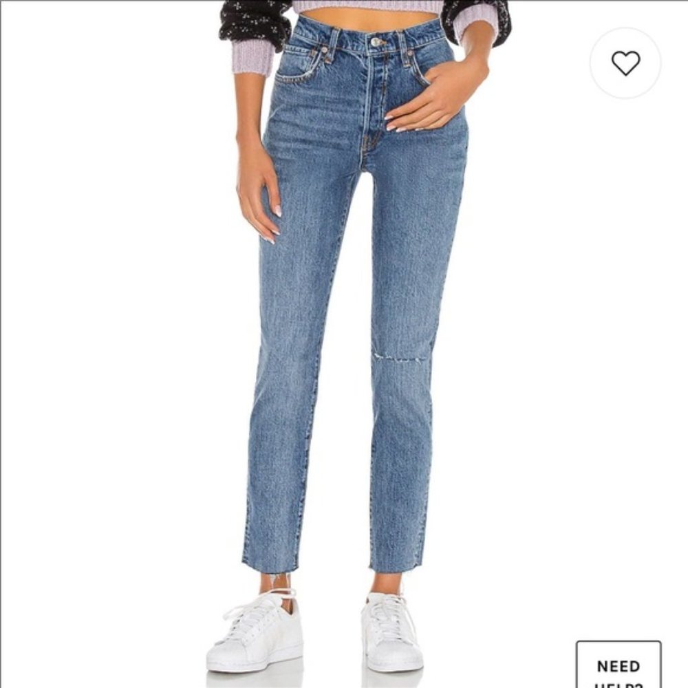 Free People Stella High Waist Raw Hem Skinny Jeans 25 - Picture 2 of 16